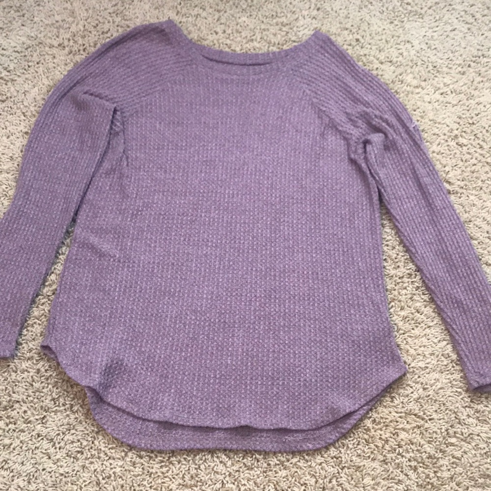 american eagle top with waffle detailing